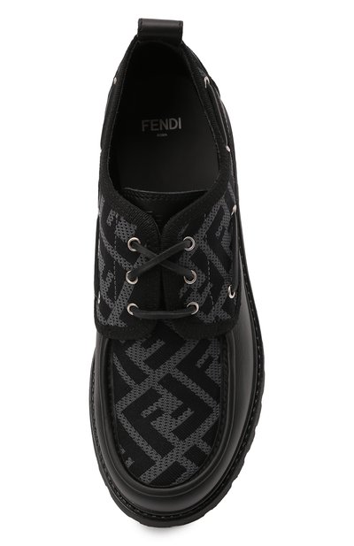 Кожаные дерби FENDI черного цвета по цене 52250 руб., арт. JMR358/AEGP/32-39, фото 4 Кожаные дерби FENDI, арт. JMR358/AEGP/32-39, фото 4