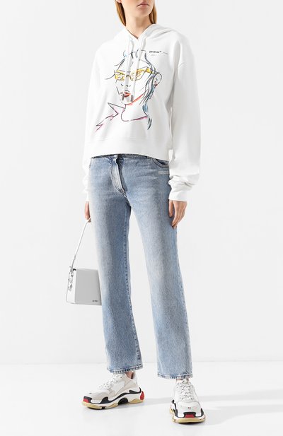 Хлопковое худи OFF-WHITE белого цвета по цене 53950 руб., арт. 0WBB016E190030620110, фото 2 Хлопковое худи OFF-WHITE, арт. 0WBB016E190030620110, фото 2