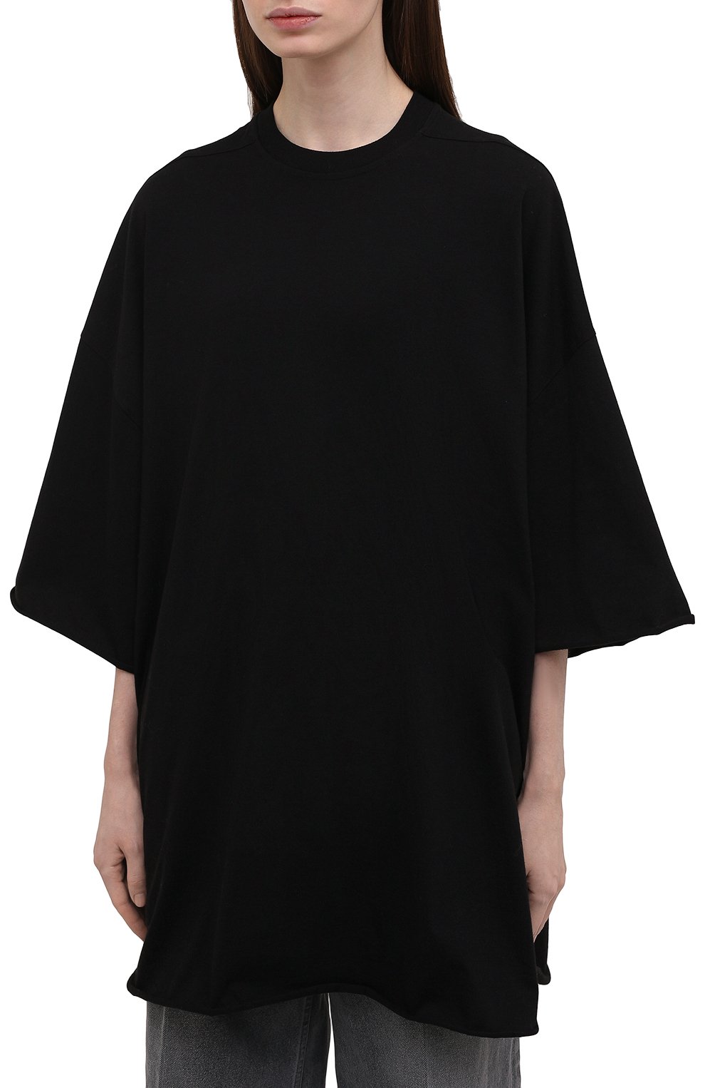 Хлопковая футболка RICK OWENS черного цвета по цене 36750 руб., арт. R002A7252/JA, фото 3 Хлопковая футболка RICK OWENS, арт. R002A7252/JA, фото 3