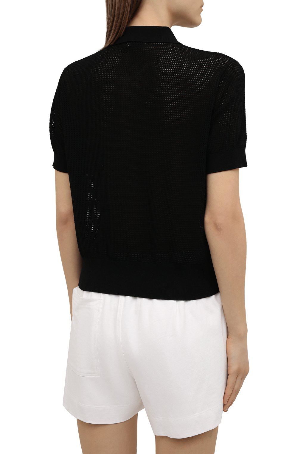 Поло из вискозы DRIES VAN NOTEN черного цвета по цене 49750 руб., арт. 211-11217-2700, фото 4 Поло из вискозы DRIES VAN NOTEN, арт. 211-11217-2700, фото 4