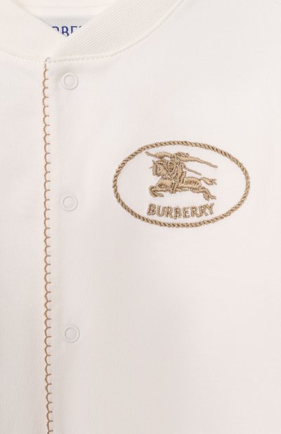 Хлопковый комбинезон BURBERRY молочного цвета по цене 26000 руб., арт. 8125975, фото 3 Хлопковый комбинезон BURBERRY, арт. 8125975, фото 3