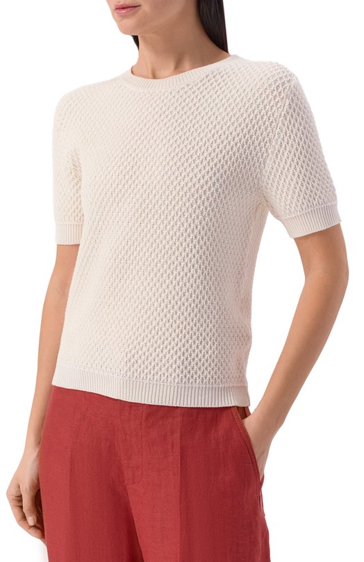 Пуловер из шелка и хлопка MVST M26.2PW.K216/Y203 Кремовый  M26.2PW.K216/Y203 Фото 3