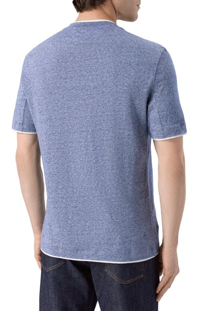 Футболка изо льна и хлопка BRUNELLO CUCINELLI, арт. MW8357427, фото 4