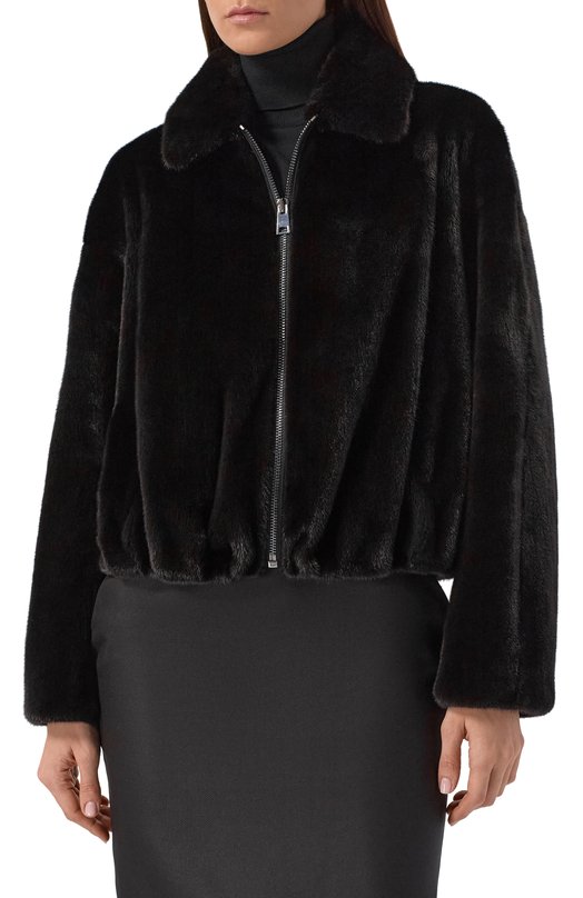 Шуба из норки VICTORIA KUSENKOVA 762800002696 Чёрный  762800002696 Фото 3