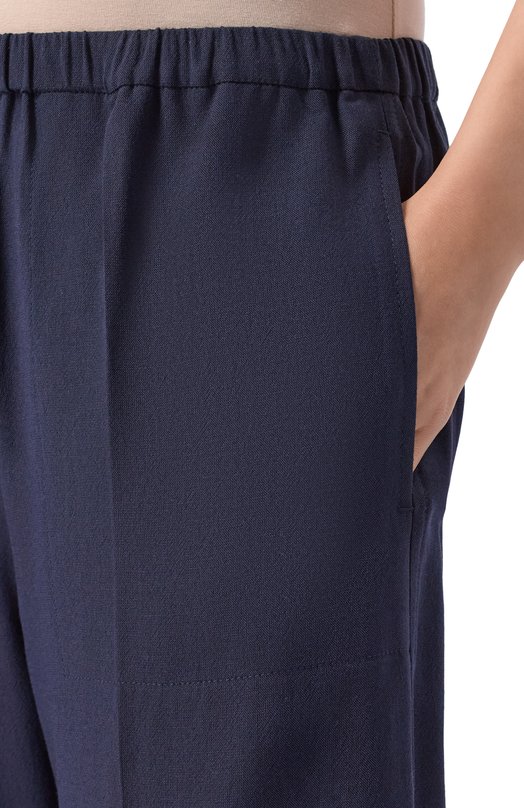 Брюки из вискозы и шерсти TOTEME 254-WRB0370-FB0016 Синий  254-WRB0370-FB0016 Фото 5