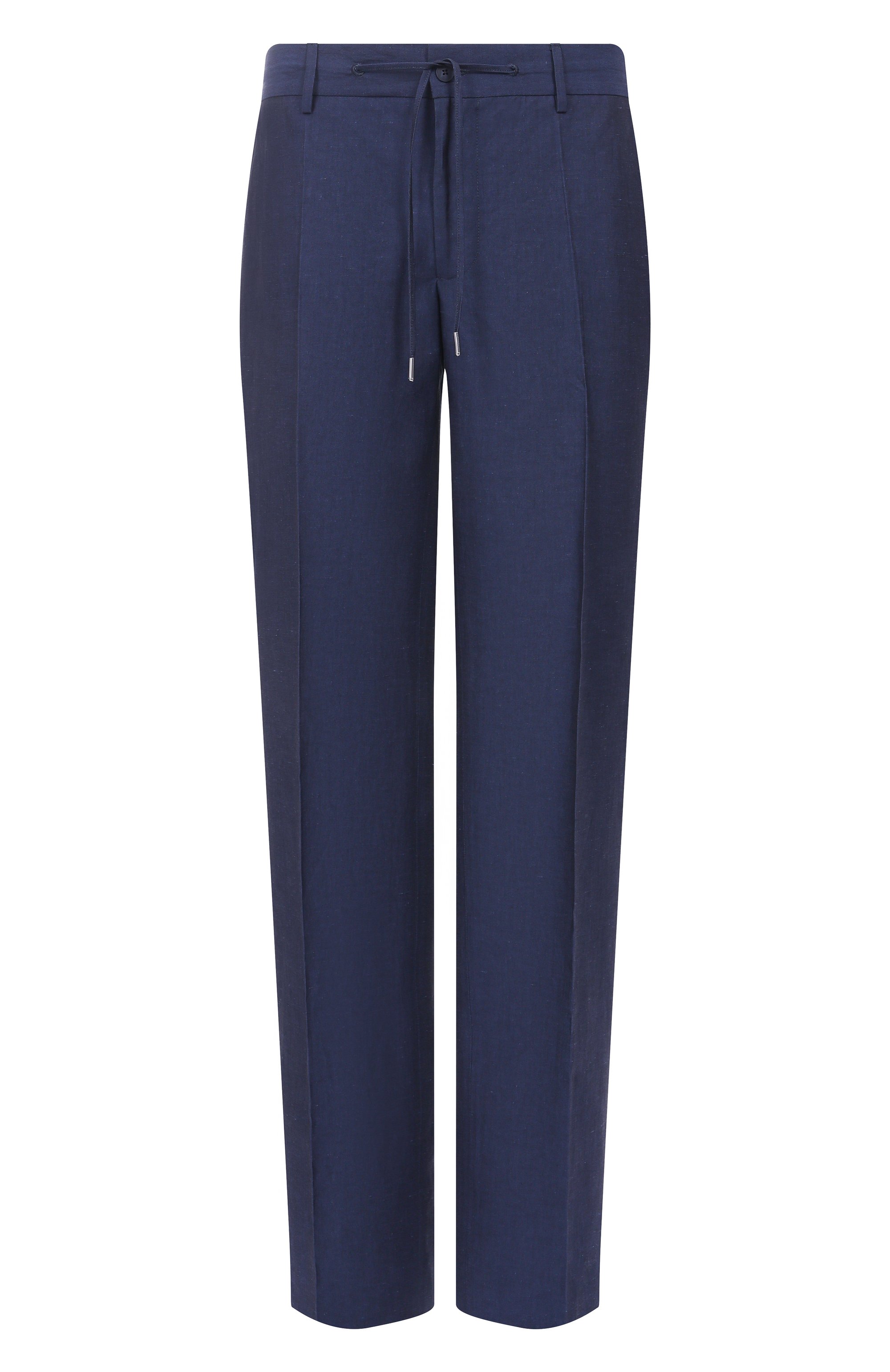 Брюки из хлопка и льна MVST темно-синего цвета по цене 74350 руб., арт. MKATTY22/802, фото 1 Брюки из хлопка и льна MVST, арт. MKATTY22/802, фото 1