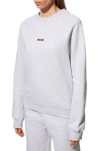 Хлопковый свитшот MSGM серого цвета по цене 21350 руб., арт. 2000MDM503 200004, фото 3 Хлопковый свитшот MSGM, арт. 2000MDM503 200004, фото 3