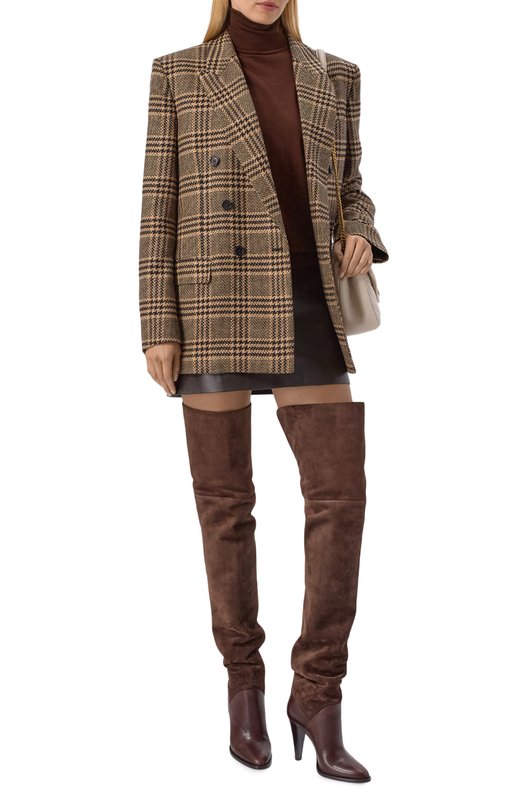 Замшевые ботфорты Nadja 100 Saint Laurent 843871/27DAC Коричневый  843871/27DAC Фото 3