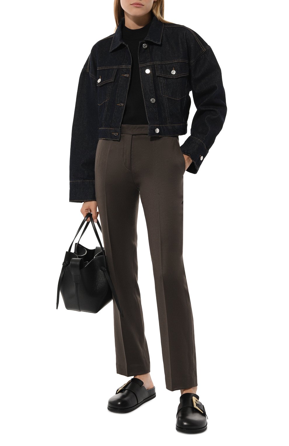 Шерстяные брюки SASUPHI коричневого цвета по цене 95500 руб., арт. W23301/W0, фото 2 Шерстяные брюки SASUPHI, арт. W23301/W0, фото 2