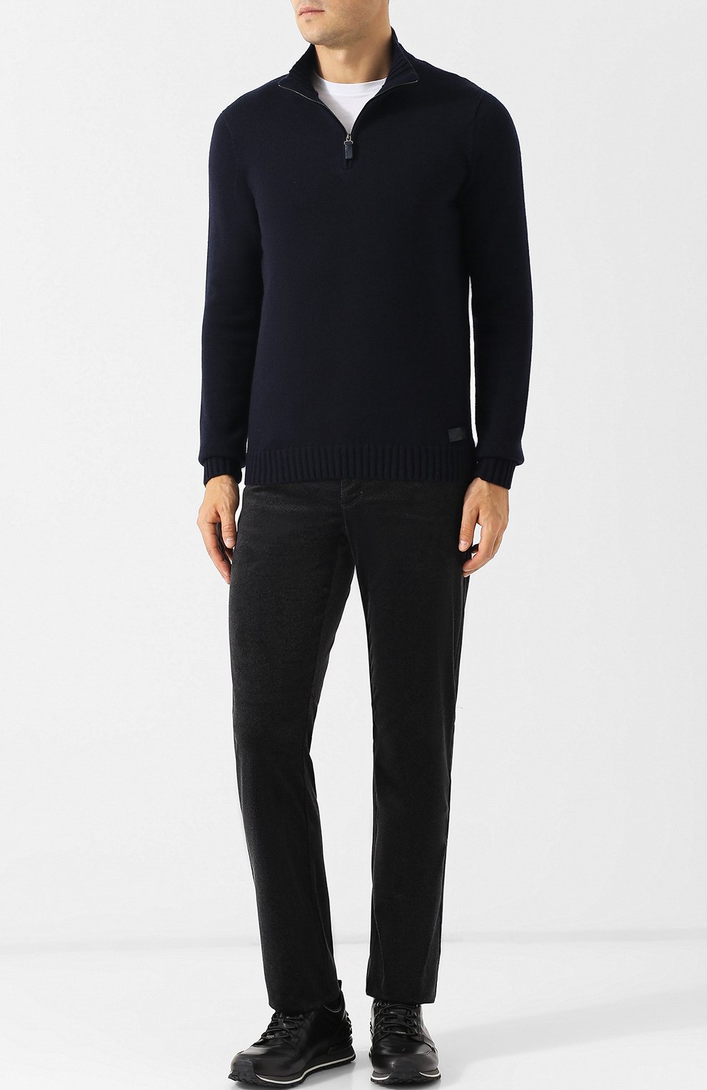 Кашемировый джемпер с воротником стойкой на молнии BRIONI, арт. UMEC0L/07K28, фото 2