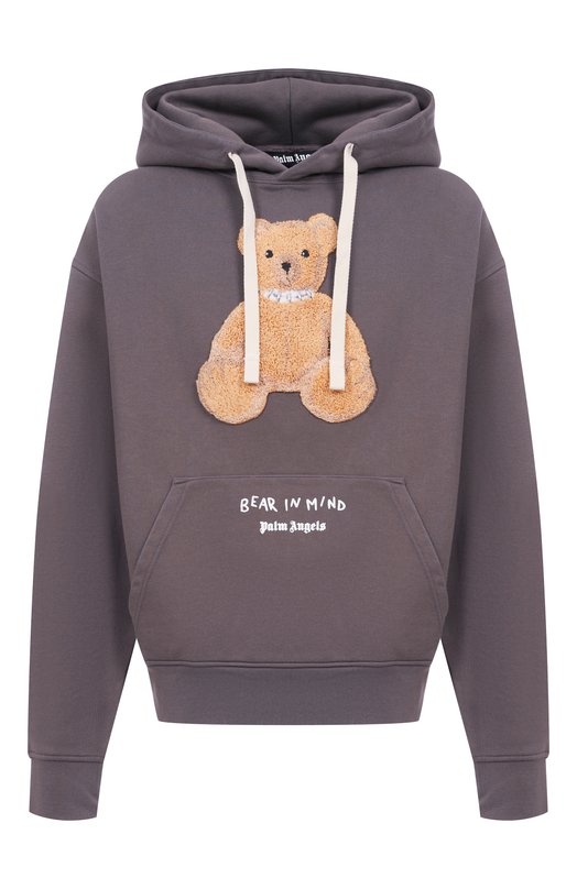 Хлопковое худи Palm Angels PMBB17DF25FLE004 Бежевый PMBB17DF25FLE004