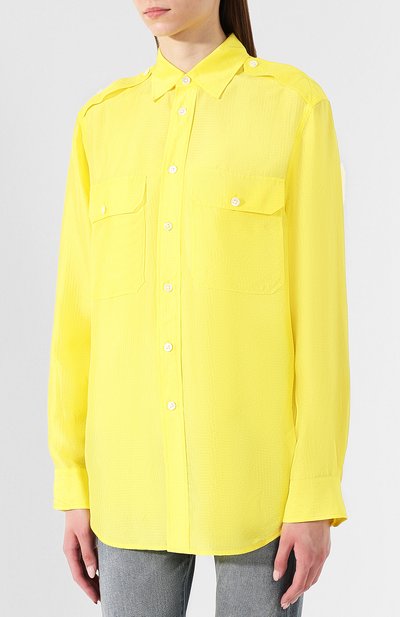 Шелковая рубашка POLO RALPH LAUREN желтого цвета по цене 27750 руб., арт. 211744749, фото 3 Шелковая рубашка POLO RALPH LAUREN, арт. 211744749, фото 3