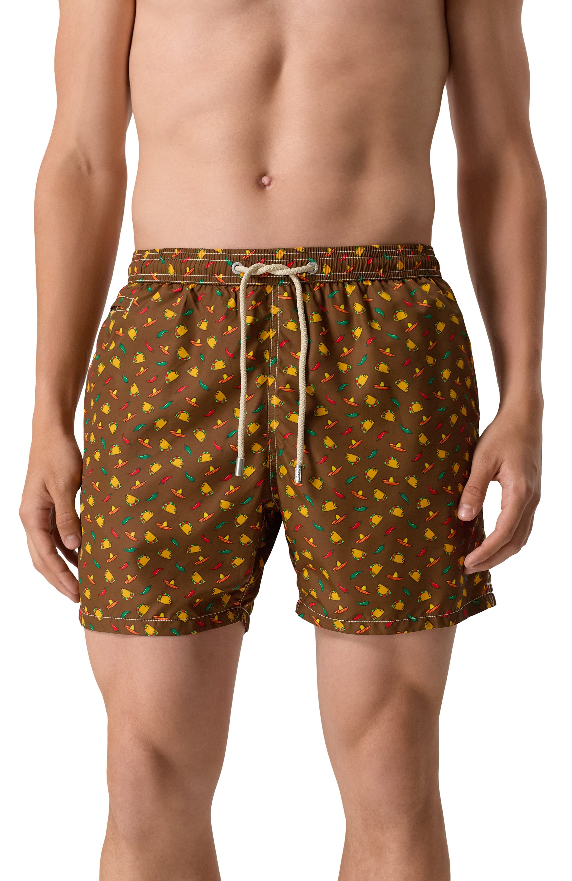 Плавки-шорты MC2 SAINT BARTH коричневого цвета по цене 15850 руб., арт. STBM LIGHTING MICR0 FANTASY/05347H, фото 2 Плавки-шорты MC2 SAINT BARTH, арт. STBM LIGHTING MICR0 FANTASY/05347H, фото 2