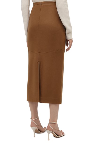 Шерстяная юбка JIL SANDER коричневого цвета по цене 96200 руб., арт. JSPT720009-WT207908A, фото 4 Шерстяная юбка JIL SANDER, арт. JSPT720009-WT207908A, фото 4
