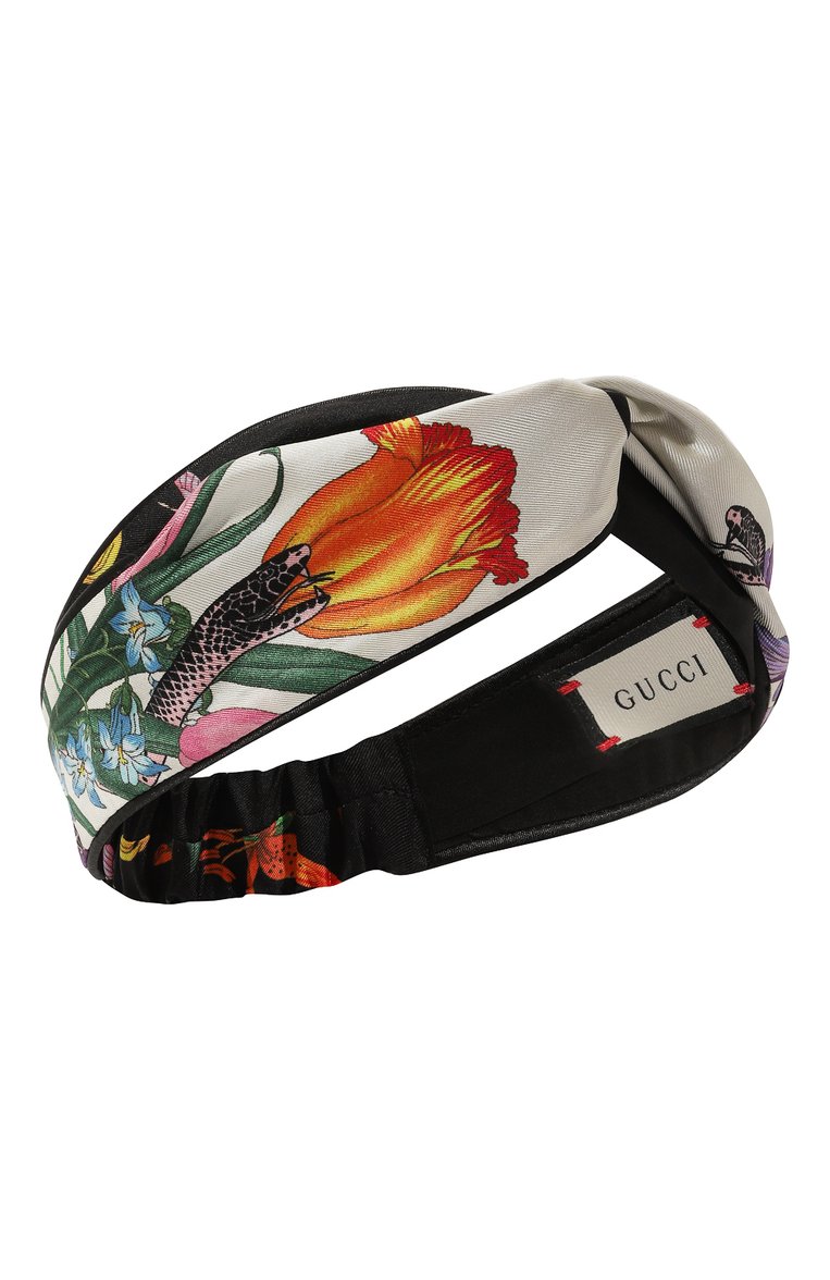 Женская повязка на голову GUCCI разноцветного цвета, арт. 455945 3G240 | Фото 1 (Материал: Шелк, Текстиль; Нос: Не проставлено)
