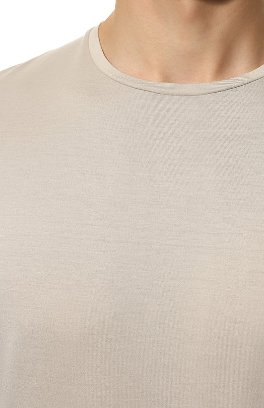 Футболка из шелка и хлопка Loro Piana FAF6128 Серый  FAF6128 Фото 5