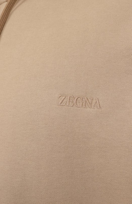 Хлопковое худи Zegna N6MH0/194 Бежевый  N6MH0/194 Фото 6