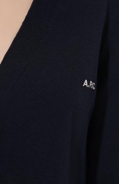 Хлопковый кардиган A.P.C. темно-синего цвета по цене 27650 руб., арт. C0EZJ-F22249, фото 5 Хлопковый кардиган A.P.C., арт. C0EZJ-F22249, фото 5