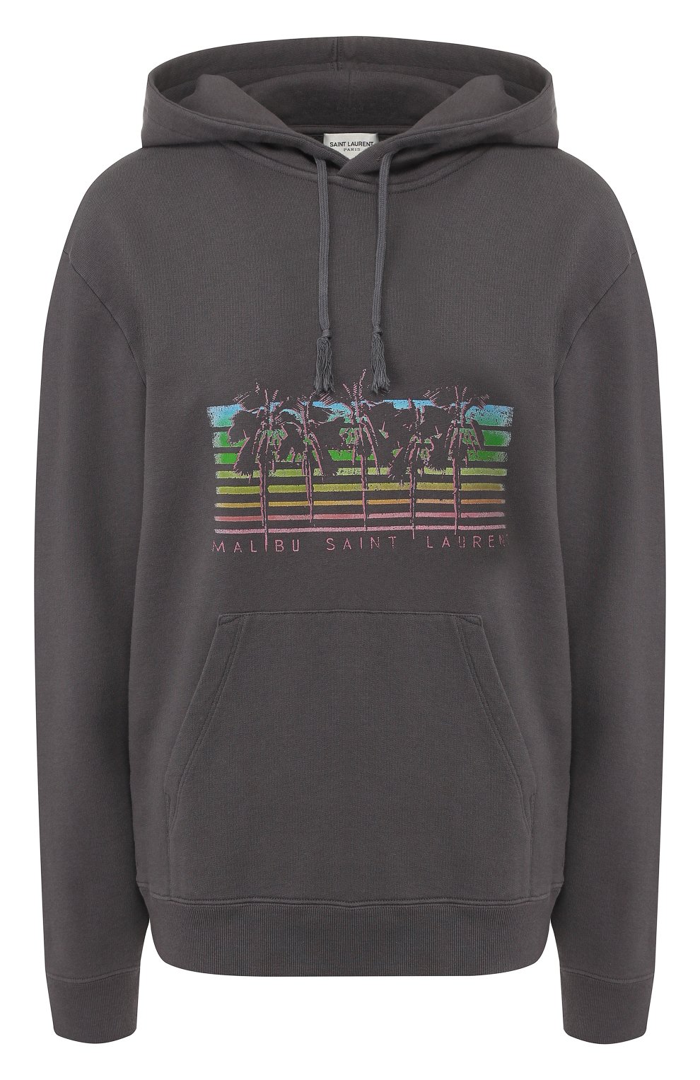 Хлопковое худи SAINT LAURENT серого цвета по цене 89600 руб., арт. 605518/YBQQ2, фото 1 Хлопковое худи SAINT LAURENT, арт. 605518/YBQQ2, фото 1