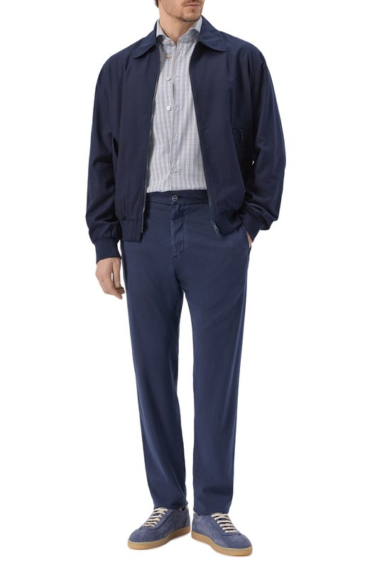 Хлопковая сорочка Kiton UCCH0948223 Голубой  UCCH0948223 Фото 2