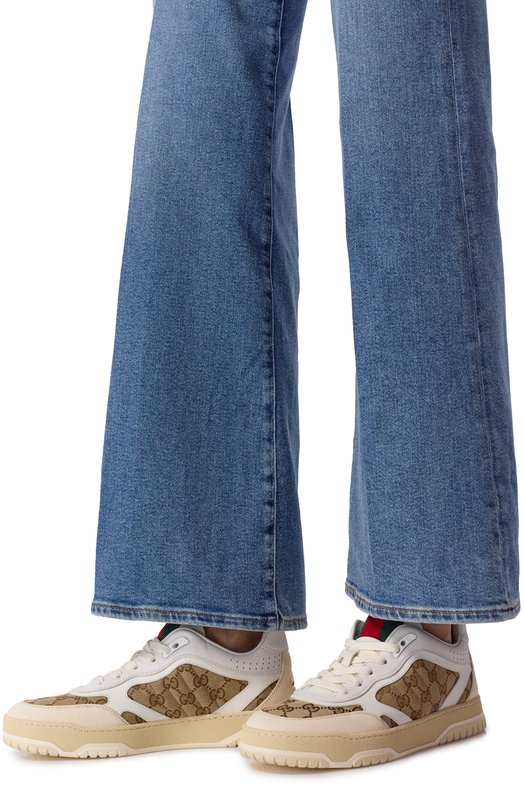 Комбинированные кеды Re-Web Gucci 785452/AADHW Бежевый  785452/AADHW Фото 2