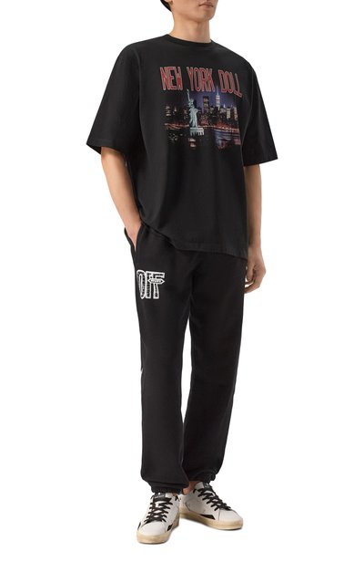 Хлопковые джоггеры OFF-WHITE черного цвета по цене 59500 руб., арт. 0MCH057F26FLE0030, фото 2 Хлопковые джоггеры OFF-WHITE, арт. 0MCH057F26FLE0030, фото 2