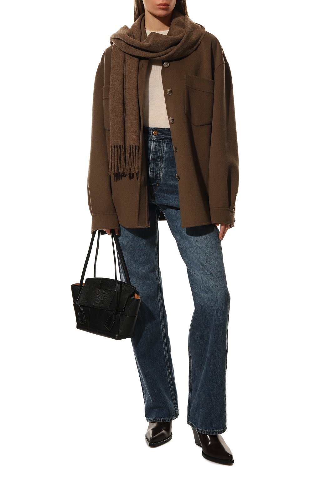 Шерстяной шарф AGREEG коричневого цвета по цене 60000 руб., арт. 09181135, фото 3 Шерстяной шарф AGREEG, арт. 09181135, фото 3