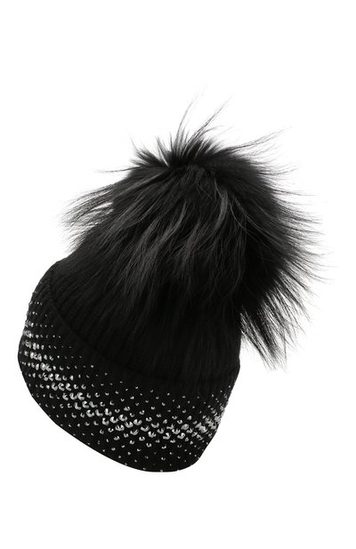 Кашемировая шапка WILLIAM SHARP черного цвета по цене 158500 руб., арт. A12-13/SILVER F0X DYED, фото 2 Кашемировая шапка WILLIAM SHARP, арт. A12-13/SILVER F0X DYED, фото 2