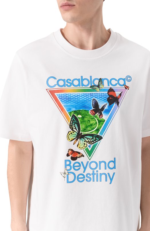 Хлопковая футболка Casablanca M-SP26-JTS-001-16 Белый  M-SP26-JTS-001-16 Фото 5