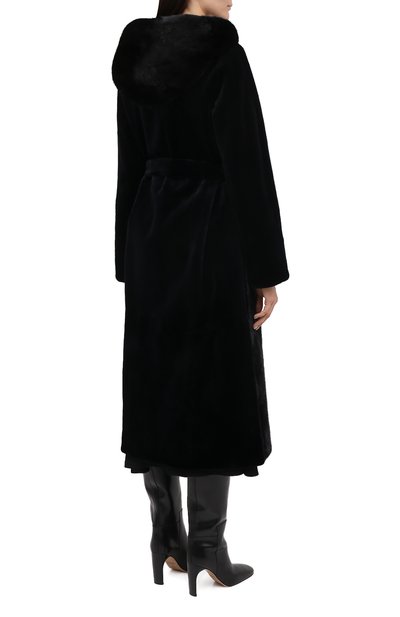 Шуба из меха норки с капюшоном YVES SALOMON, арт. 9WYM44719VLVR, фото 4