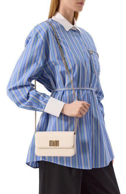 Женская сумка furla 1927 mini FURLA кремового цвета, арт. WE00265/ARE000 | Фото 2 (Материал: Натуральная кожа; Драгоценные камни: Проставлено; Размер: mini; Ремень/цепочка: На ремешке; Материал сплава: Проставлено)