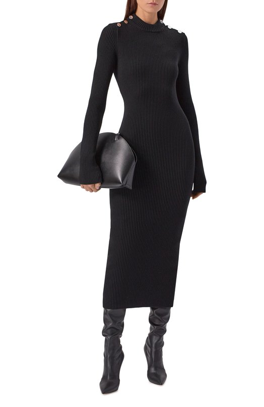 Шерстяное платье Sportmax GARIB0 Чёрный  GARIB0 Фото 2