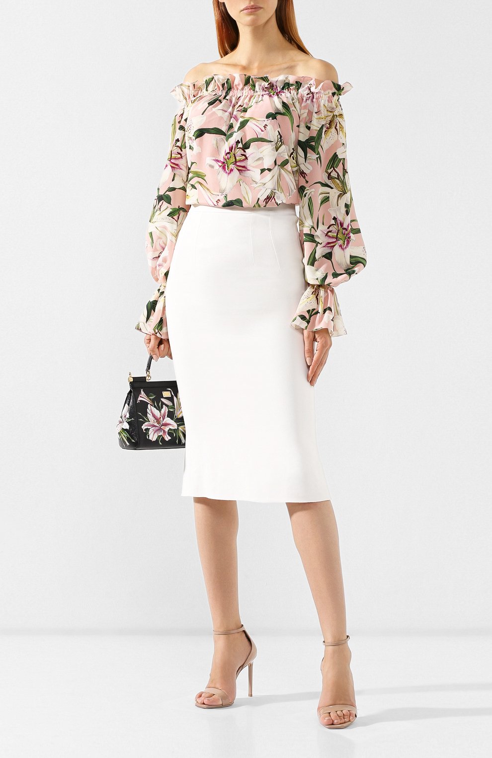 Шелковый топ DOLCE & GABBANA светло-розового цвета по цене 99500 руб., арт. F73R5T/HS15F, фото 2 Шелковый топ DOLCE & GABBANA, арт. F73R5T/HS15F, фото 2