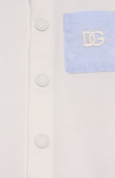 Детский комплект из трех предметов DOLCE & GABBANA белого цвета, арт. L1J0AA/G7N9U | Фото 4 (Нос: Не проставлено; Материал внешний: Хлопок; Ростовка одежда: 0 - 3 мес | 50 - 60 см, 6 мес | 68 см, 3 мес | 62 см)