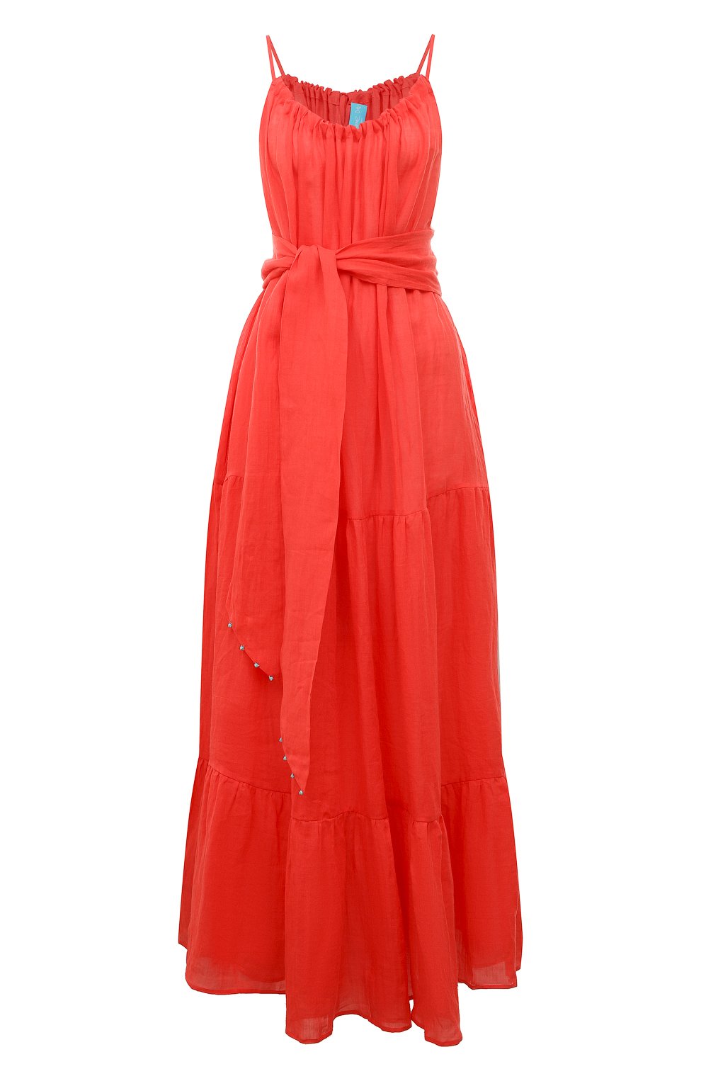 Льняное платье A MERE CO красного цвета по цене 83300 руб., арт. AMC-RSS23-043RL, фото 1 Льняное платье A MERE CO, арт. AMC-RSS23-043RL, фото 1