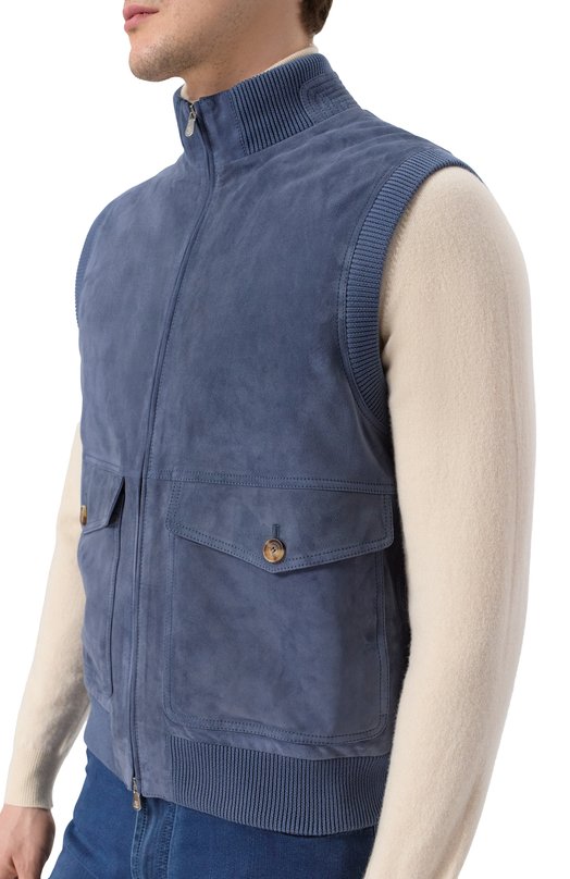 Комбинированный жилет Brunello Cucinelli M0PCL2033 Синий  M0PCL2033 Фото 5