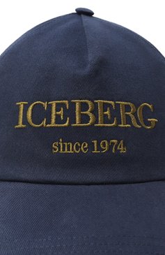 Мужская хлопковая бейсболка ICEBERG темно-синего цвета, арт. 7103/6920 | Фото 4 (Нос: Не проставлено; Материал сплава: Проставлено; Материал: Текстиль, Хлопок)