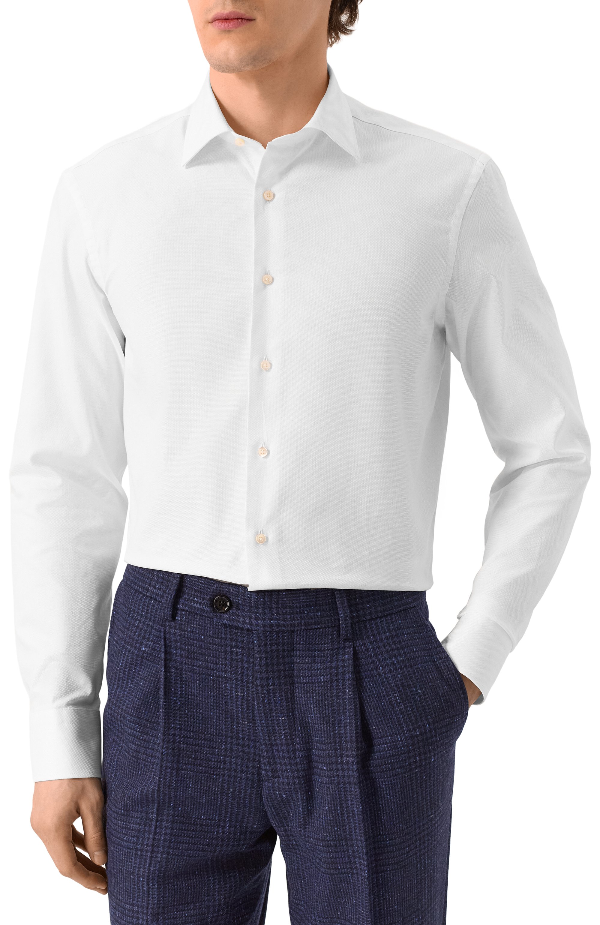 Хлопковая сорочка CANALI белого цвета по цене 30900 руб., арт. CCL7018/GA03326, фото 3 Хлопковая сорочка CANALI, арт. CCL7018/GA03326, фото 3