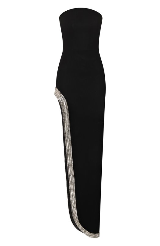 Бархатное платье с отделкой кристаллами Kamilla Purshie KP 2026/2 Чёрный KP 2026/2