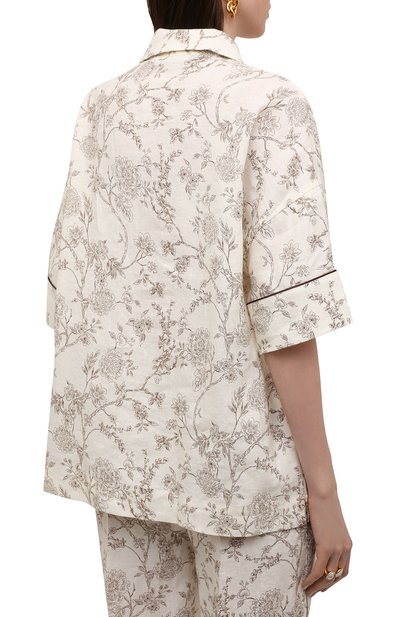 Льняная рубашка ERIKA CAVALLINI кремового цвета по цене 43500 руб., арт. S2/P/P2S010, фото 4 Льняная рубашка ERIKA CAVALLINI, арт. S2/P/P2S010, фото 4