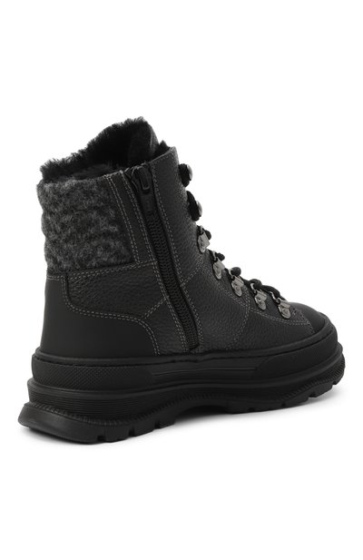 Комбинированные ботинки MISSOURI черного цвета по цене 31150 руб., арт. 85935 C/27-30, фото 3 Комбинированные ботинки MISSOURI, арт. 85935 C/27-30, фото 3