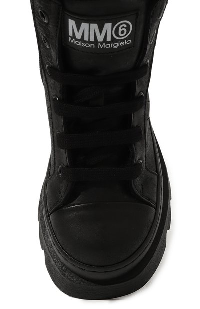 Кожаные ботинки MM6 черного цвета по цене 33400 руб., арт. 75043/28-35, фото 4 Кожаные ботинки MM6, арт. 75043/28-35, фото 4