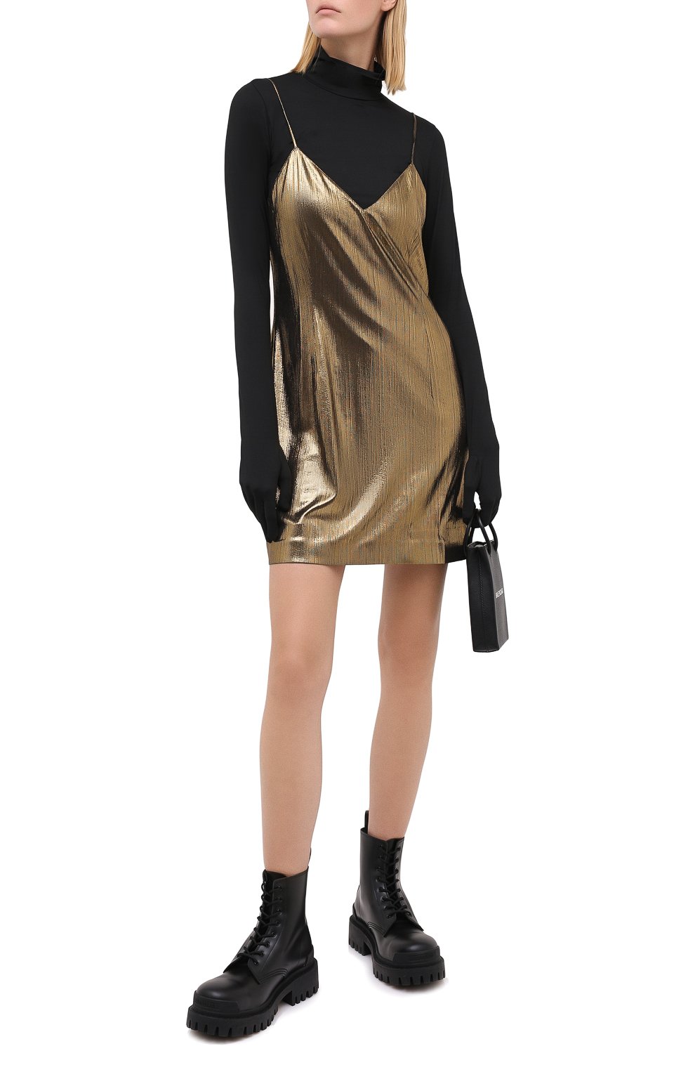Платье VETEMENTS золотого цвета по цене 154000 руб., арт. WAH21DR096 1331/G0LD, фото 2 Платье VETEMENTS, арт. WAH21DR096 1331/G0LD, фото 2