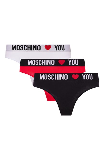 Женские комплект из трех хлопковых трусов-слипов MOSCHINO, арт. A1330/4402