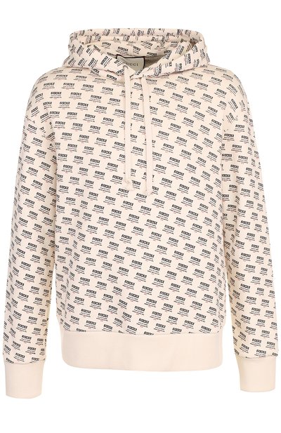 Хлопковое худи с принтом GUCCI кремового цвета по цене 105000 руб., арт. 519679/X3N45, фото 1 Хлопковое худи с принтом GUCCI, арт. 519679/X3N45, фото 1