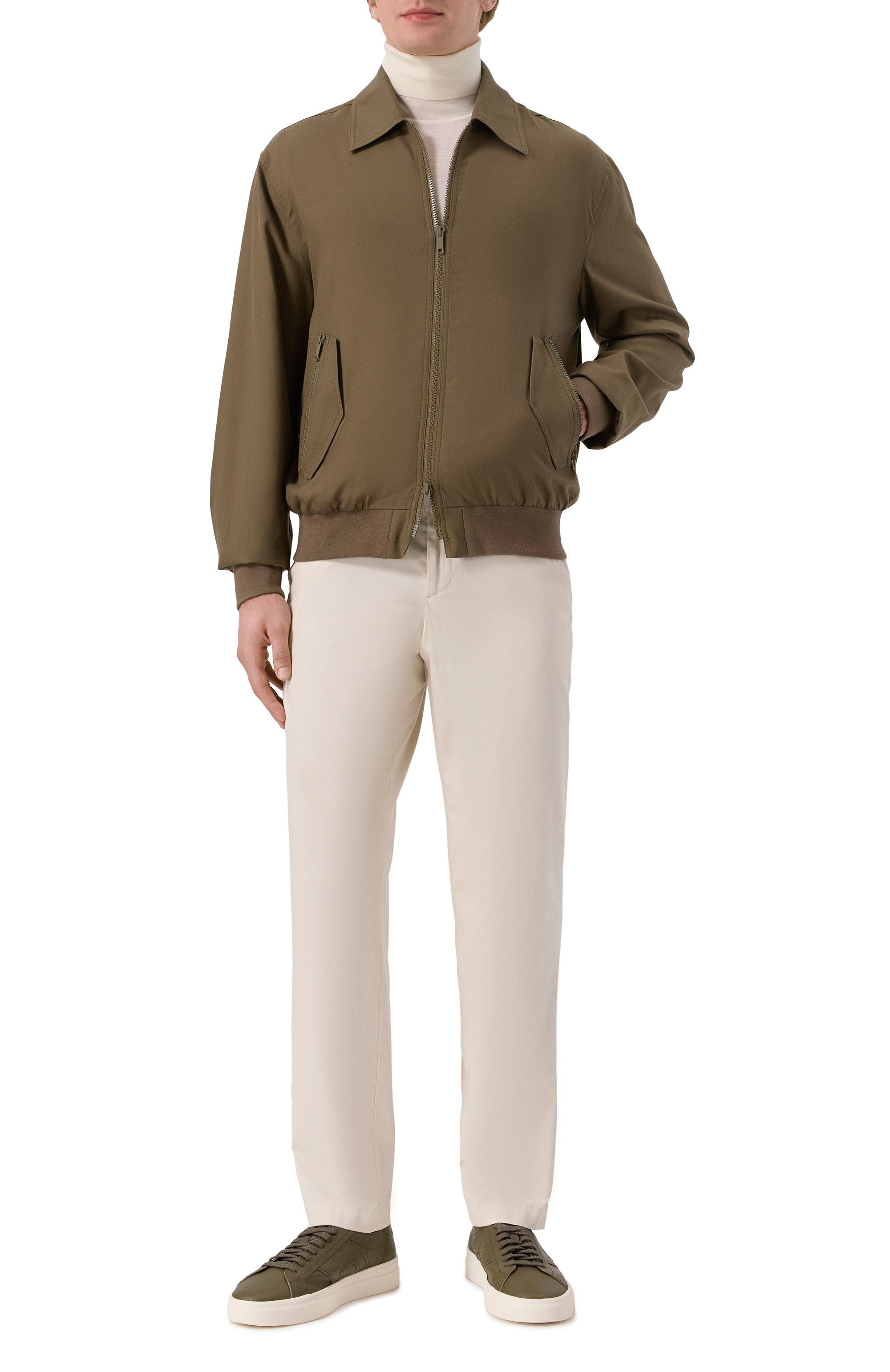 Бомбер из хлопка и шелка MVST хаки цвета по цене 174500 руб., арт. 25E/X1P/0/0031/0207, фото 2 Бомбер из хлопка и шелка MVST, арт. 25E/X1P/0/0031/0207, фото 2