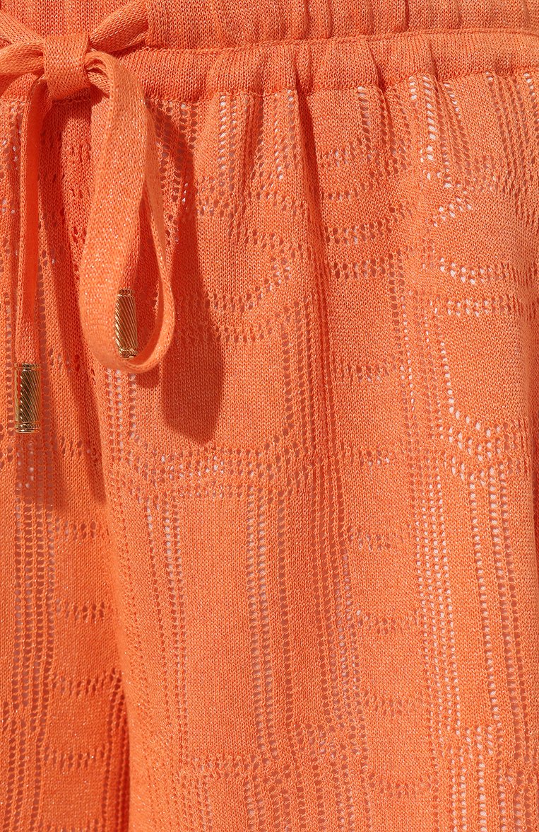 Женские шорты из вискозы FREEAGE оранжевого цвета, арт. S23.SR024.7000.805 | Фото 5 (Длина Ж (юбки, платья, шорты): Мини; Материал внешний: Вискоза; Материал сплава: Проставлено; Драгоценные камни: Проставлено; Стили: Кэжуэл)