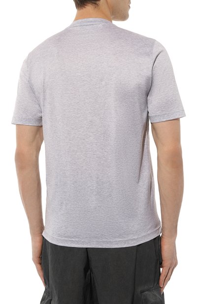 Хлопковая футболка GRAN SASSO светло-серого цвета по цене 13400 руб., арт. 60133/74002, фото 4 Хлопковая футболка GRAN SASSO, арт. 60133/74002, фото 4