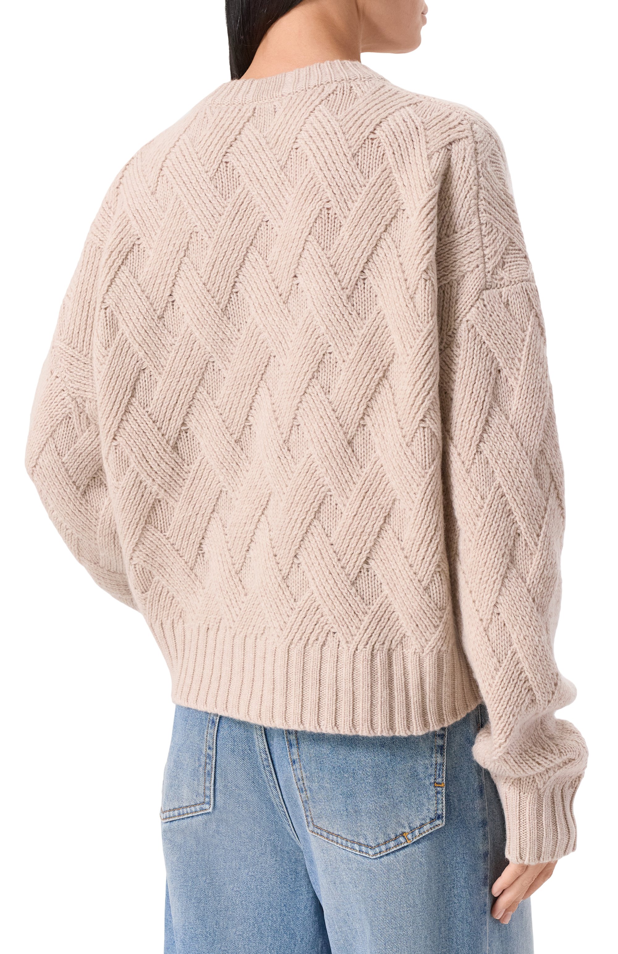 Свитер из шерсти и кашемира ALLUDE бежевого цвета по цене 62100 руб., арт. 255/17691, фото 4 Свитер из шерсти и кашемира ALLUDE, арт. 255/17691, фото 4