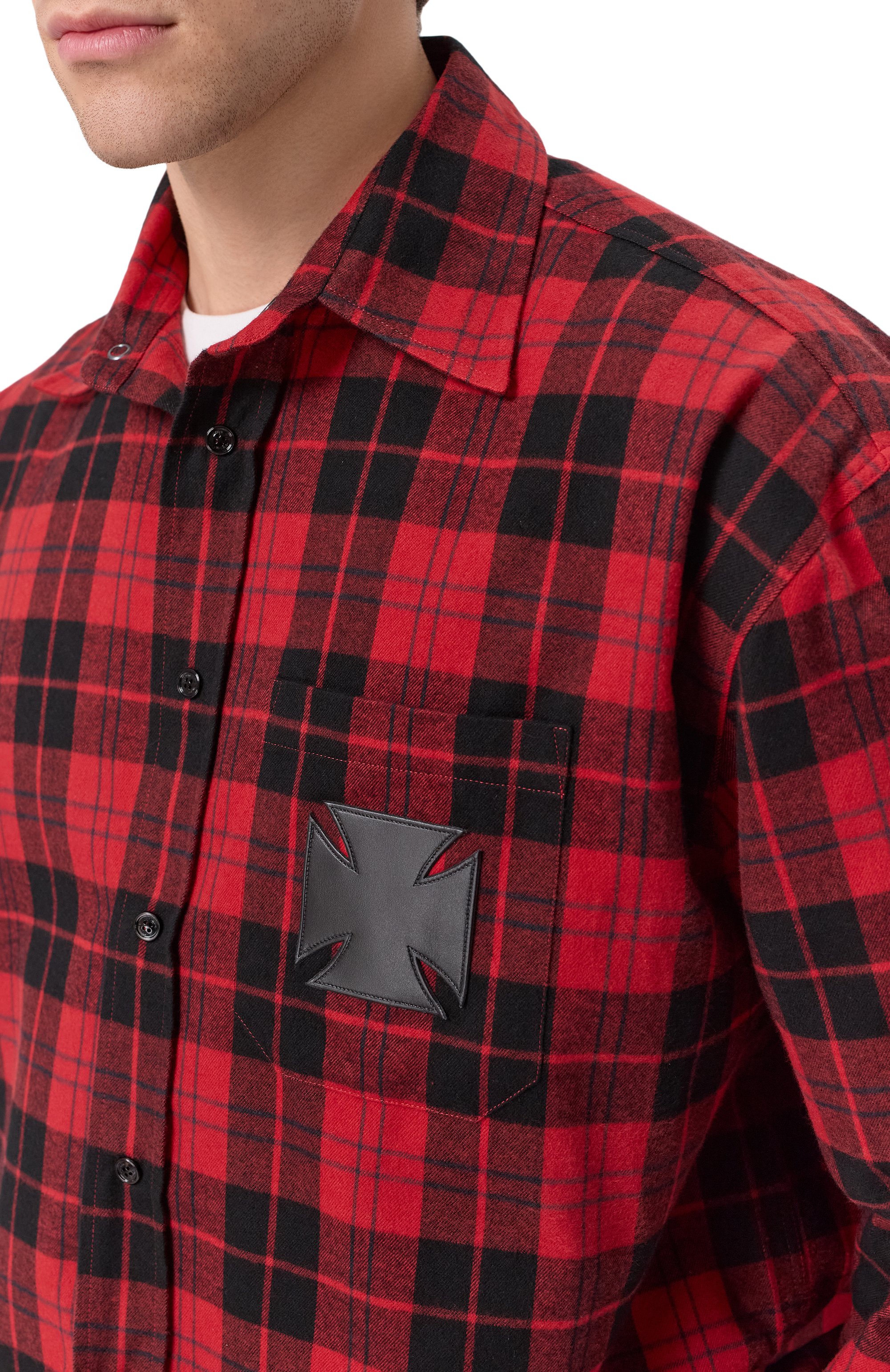 Хлопков ая рубашка VETEMENTS, арт. ME76FS056BR/26220 FLANNEL, фото 6